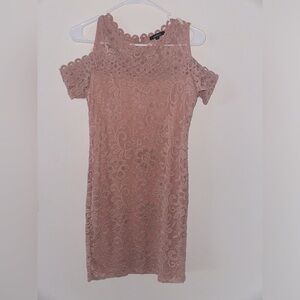 Peekaboo shoulder Lace dress